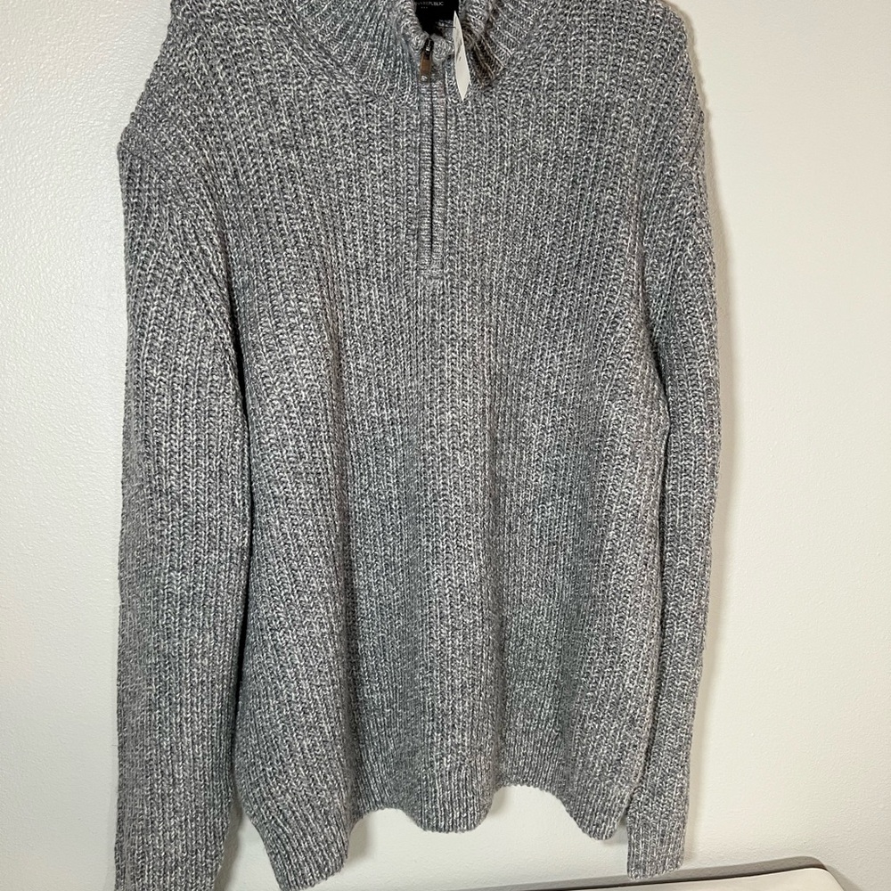 Banana Republic wool quarter zip Gray Men's Sweater XXL